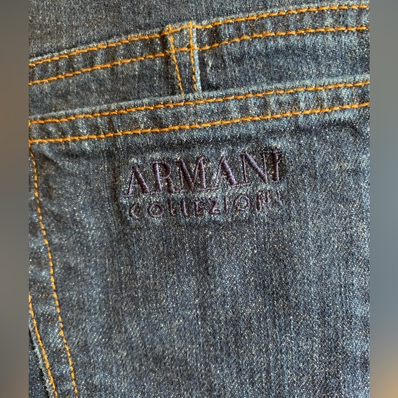 Armani Collezioni High Rise Dark Wash Wide Leg Denim Jeans Size 12 - Picture 5 of 6